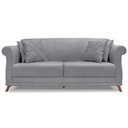 Ver imagem 2 de Sofa 2 Lugares Retro Polo 180cm com Almofada Linho Cinza Ezz Cinza