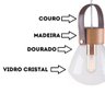 Pendente Madelustre Lâmpadari Castanho Claro Vidro Cristal Disponivel em 2 Tamanhos (Selecione O - G - 3