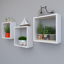 Ver imagem 2 de Kit com 3 Nichos Decoração para Sala Branco 30x30x12cm