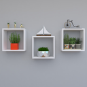 Ver imagem 1 de Kit com 3 Nichos Decoração para Sala Branco 30x30x12cm