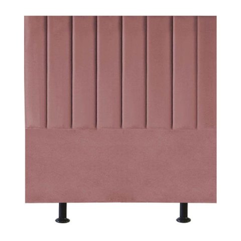 Cabeceira Estofada Cama Box Solteiro 90 Cm Marina Veludo Rosê