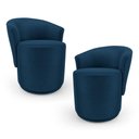 Ver imagem 1 de Kit 02 Poltronas Orgânicas Living Mavi Fixa Veludo Azul Marinho - Abmaza