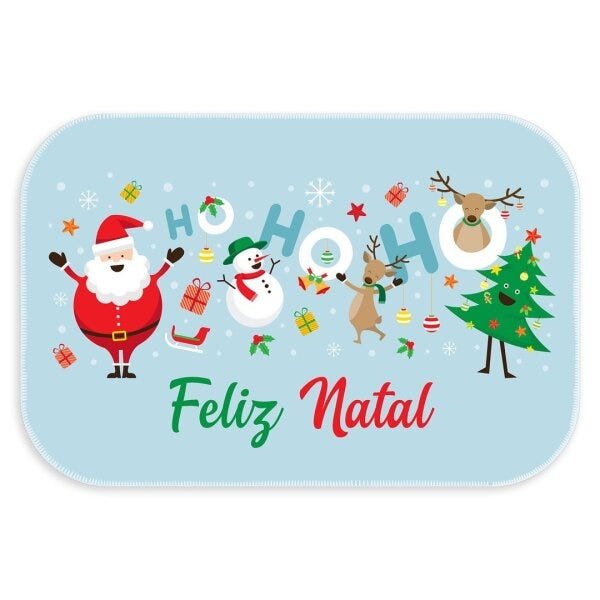 Tapete de Natal Redondo Feliz Natal Ho Ho Ho