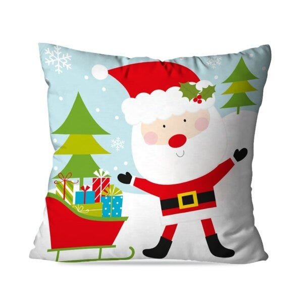 Capa Para Almofada Natal Papai Noel Ho Ho Ho 45x45cm - DadePresente