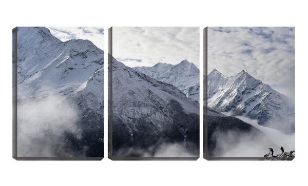 Quadro canvas 80x140 neve no pico das montanhas - 1