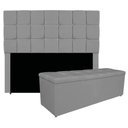 Ver imagem 1 de Kit Cabeceira e Calçadeira Manchester 140 Cm Casal Corano Cor Cinza