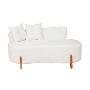 Sofá Orgânico 2 Lugares C/2 Almofadas Curvo Sala Recepção Luna Boucle Branco - Montanaris Decor