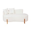 Ver imagem 1 de Sofá Orgânico 2 Lugares C/2 Almofadas Curvo Sala Recepção Luna Boucle Branco - Montanaris Decor