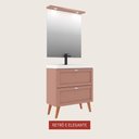 Ver imagem 3 de Gabinete para Banheiro com Cuba e Espelheira 80cm Retro Mdf Rosa Milano - On Móveis