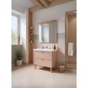 Ver imagem 7 de Gabinete para Banheiro com Cuba e Espelheira 80cm Retro Mdf Rosa Milano - On Móveis