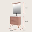 Ver imagem 4 de Gabinete para Banheiro com Cuba e Espelheira 80cm Retro Mdf Rosa Milano - On Móveis