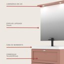 Ver imagem 5 de Gabinete para Banheiro com Cuba e Espelheira 80cm Retro Mdf Rosa Milano - On Móveis