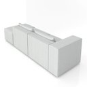 Ver imagem 5 de Sofá Versátil Sala de Estar Atlanta 338cm Modulado Bouclê Cinza G52 - Gran Belo