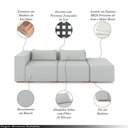 Ver imagem 3 de Sofá Versátil Sala de Estar Atlanta 338cm Modulado Bouclê Cinza G52 - Gran Belo