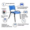 Ver imagem 5 de Jogo Mesa 1,20x70 Preta para Sorveterias e Restaurantes com 4 Cadeiras Iso Azul