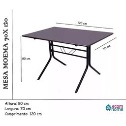 Jogo Mesa 1,20x70 Preta para Sorveterias e Restaurantes com 4 Cadeiras Iso Azul - 4