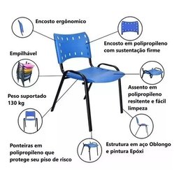 Jogo Mesa 1,20x70 Preta para Sorveterias e Restaurantes com 4 Cadeiras Iso Azul - 5