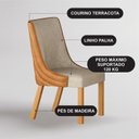 Ver imagem 3 de Kit 6 Cadeiras Maciça de Jantar Estofada Bella- Arbo Design