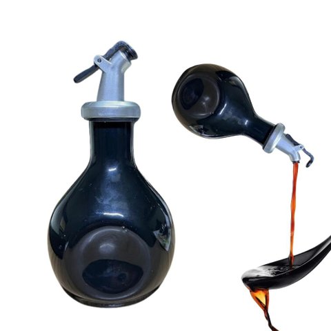 Jarra Porta Shoyu Amassada Sushi Preto com Bico Dosador