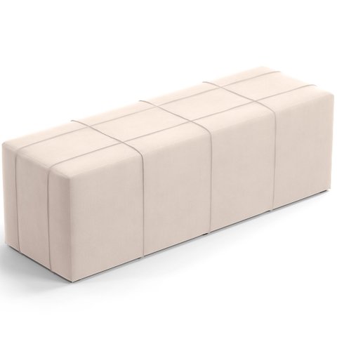 Puff Decorativo Living Sala de Estar 195 cm Roma W01 Suede Bege - Lyam Lyam Decor