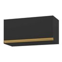 Ver imagem 1 de Armário de Cozinha Aéreo 70cm 1 Porta Basculante Veneza Multimóveis V3681 Preto/Dourado
