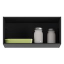 Ver imagem 4 de Armário de Cozinha Aéreo 70cm 1 Porta Basculante Veneza Multimóveis V3681 Preto/Dourado
