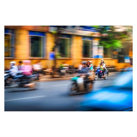 Motocicletas de Hanoi Canaleta 80x54cm Preta