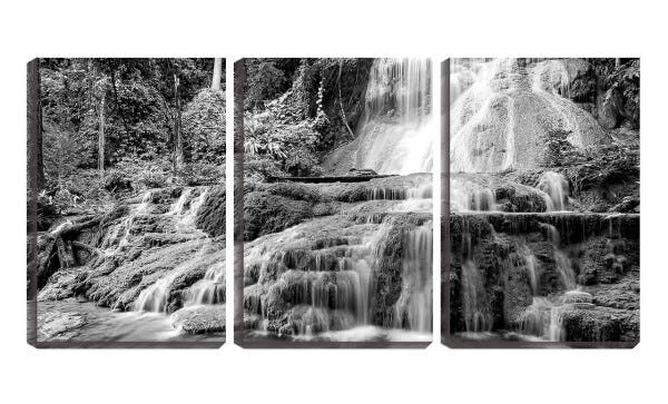 Quadro canvas 68x126 cachoeira pb entre pedras - 1