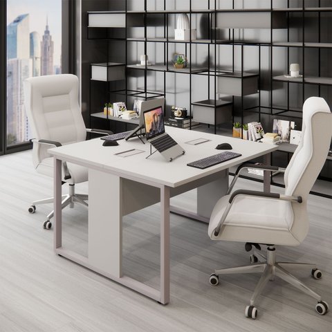 Mesa de Trabalho para Escritório 2 Lugares Cinza 1,20m F5