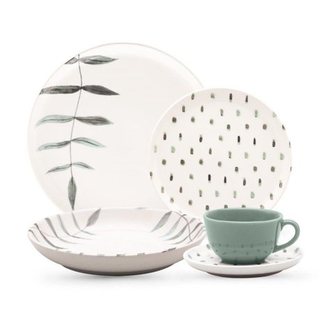 Aparelho de Jantar 30 Peças Flat Samambaia Oxford