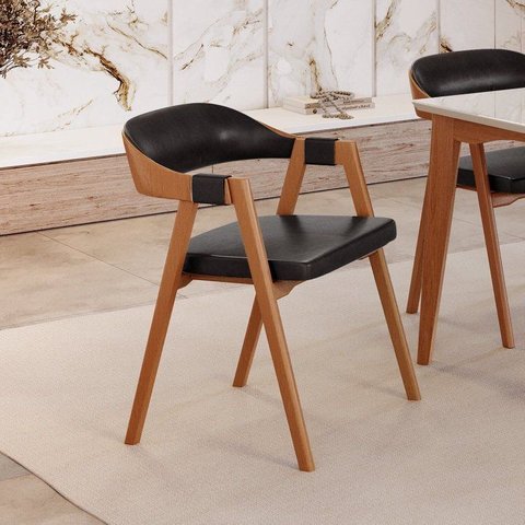 Kit 8 Cadeiras para Mesa de Jantar Gaia Yescasa Preto