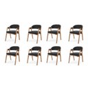 Ver imagem 3 de Kit 8 Cadeiras para Mesa de Jantar Gaia Yescasa Preto