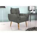 Ver imagem 3 de Poltrona Decorativa Tóquio 1 Lugar Suede Cinza Matrix