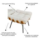 Ver mais imagens de Poltrona Sala Estar Decorativa Costela de Adão com Puff Luxo: Poltrona Costela Linho Cru