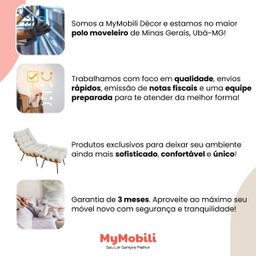 Poltrona Sala Estar Decorativa Costela de Adão com Puff Luxo: Poltrona Costela Linho Cru - 2