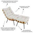 Ver imagem 6 de Poltrona Sala Estar Decorativa Costela de Adão com Puff Luxo: Poltrona Costela Linho Cru