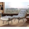 Poltrona Sala Estar Decorativa Costela de Adão com Puff Luxo: Poltrona Costela Linho Cru - 3