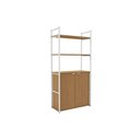 Ver imagem 1 de Estante Livreiro de Escritório Industrial Alta Li041 C/ 2 Portas 72x151cm Canela/branco -