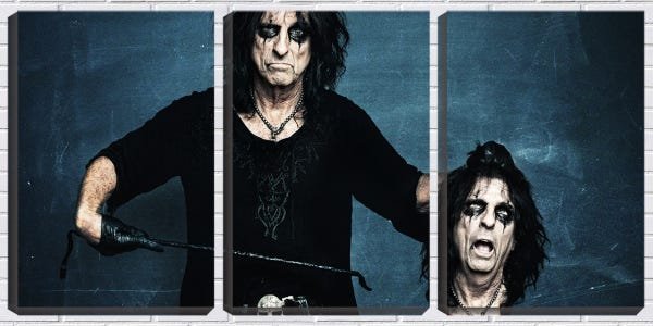 Quadro canvas 55x110 cabeça alice cooper - 1