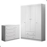 Conjunto Cômoda e Guarda Roupa Carpina Branco Brilho - 1