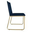 Ver imagem 3 de Kit 6 Cadeiras de Jantar Estofada Lille Base Gold Veludo Azul Marinho - Montanaris Decor