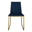 Ver imagem 2 de Kit 6 Cadeiras de Jantar Estofada Lille Base Gold Veludo Azul Marinho - Montanaris Decor