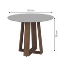 Ver imagem 5 de Conjunto de Mesa Sala de Jantar Athenas Redonda 1,03m 4 Cadeiras Trieste Cedro Off White Chumbo