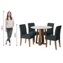 Ver imagem 3 de Conjunto de Mesa Sala de Jantar Athenas Redonda 1,03m 4 Cadeiras Trieste Cedro Off White Chumbo