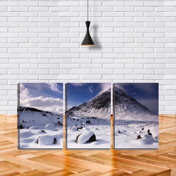 Quadro canvas 55x110 montanha com neve e pedras - 2