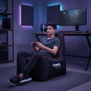 Ver imagem 2 de Kit Puff Game One Level – Pufe Gamer com Bolsos Laterais para Sua Praticidade