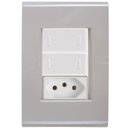 Ver imagem 1 de Cj Dois Interruptor Duplo e Tomada 20a Liz Fendi Tramontina Completo Pronto Tramontina