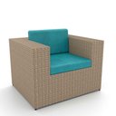 Ver imagem 3 de Conjunto de Sofá Fibra Sintética Taipa Quadrado - 1 Sofá 3L + 2 Poltronas + 1 Mesa Centro - Tecido E
