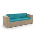 Ver imagem 2 de Conjunto de Sofá Fibra Sintética Taipa Quadrado - 1 Sofá 3L + 2 Poltronas + 1 Mesa Centro - Tecido E