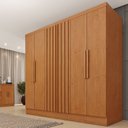 Ver imagem 5 de Guarda Roupa Casal 6 Portas Munique Ripado Yescasa Marrom/Cinamomo